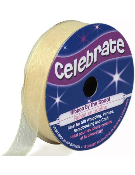 Organza lint Celebrate ivoor - 12 mm x 6 m