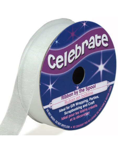 Wit organza lint Celebrate - 12 mm x 6 m