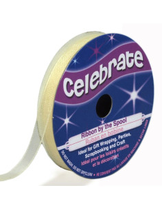 Organza lint Celebrate crème - 6 mm x 8 m