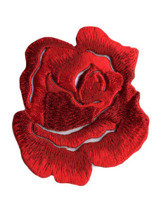 Groot strijkembleem roos - Rood