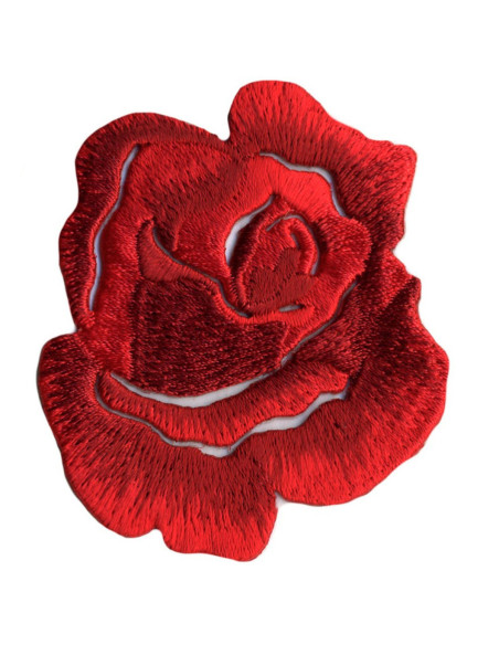 Groot strijkembleem roos - Rood