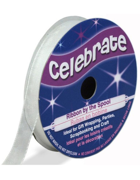 Organza lint Celebrate wit - 6 mm x 8 m