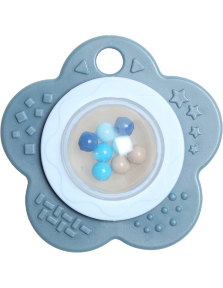 Bijtring rammelaar baby - Vintage blauw