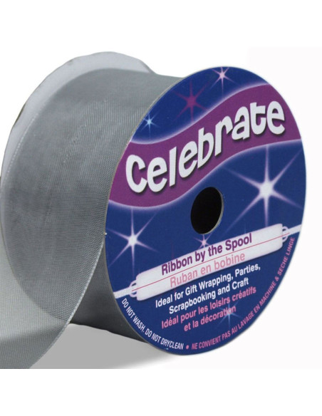 Organza lint Celebrate zilver - 32 mm x 5 m
