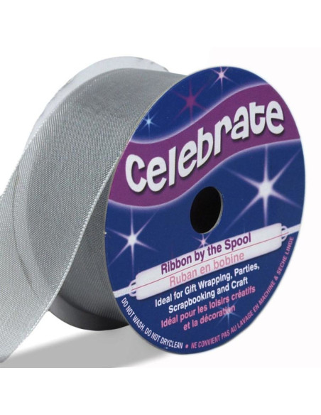 Organza lint Celebrate zilver - 25 mm x 5 m