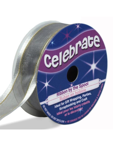Organza lint Celebrate zilver - 20 mm x 4 m