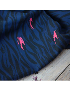 Viscose crêpe stof Zebra blauw - Églantine & Zoé