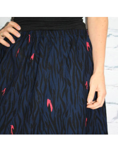Viscose crêpe stof Zebra blauw - Églantine & Zoé 2