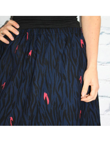 Viscose crêpe stof Zebra blauw - Églantine & Zoé
