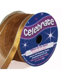 Organza lint Celebrate goud - 32 mm x 4 m