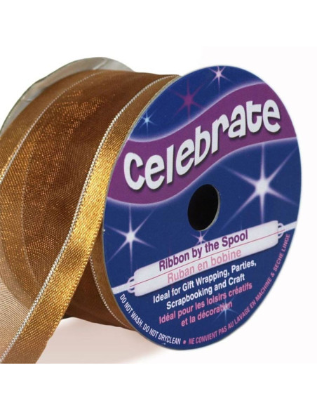 Organza lint Celebrate goud - 32 mm x 4 m