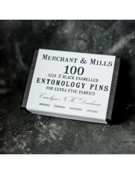 Doos met 100 ultrafijne zwarte spelden Merchant & Mills
