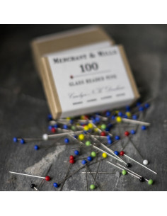 Doos met 100 extra fijne spelden met glazen kop Merchant & Mills