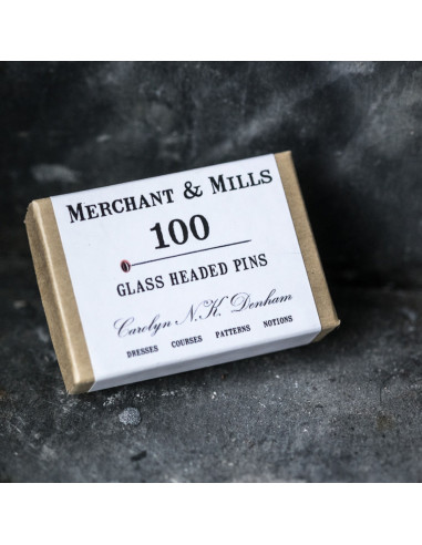 Doos met 100 extra fijne spelden met glazen kop Merchant & Mills