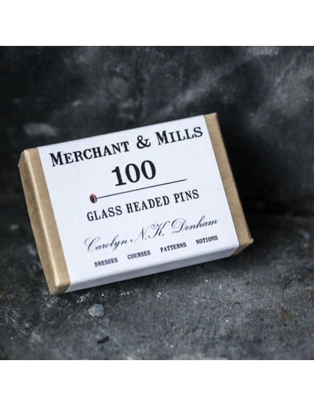 Doos met 100 extra fijne spelden met glazen kop Merchant & Mills
