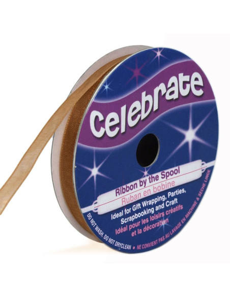 Organza lint Celebrate goud - 6 mm x 8 m