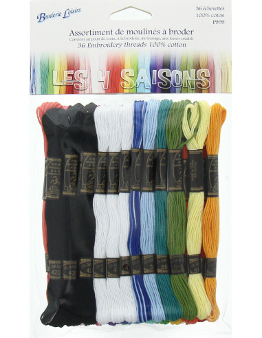 Assortiment van 36 borduurgarens
