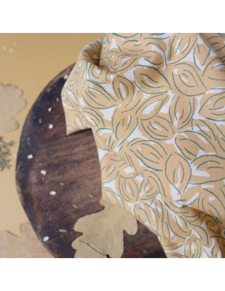Katoenen mousseline stof Petal Mustard - Atelier Brunette