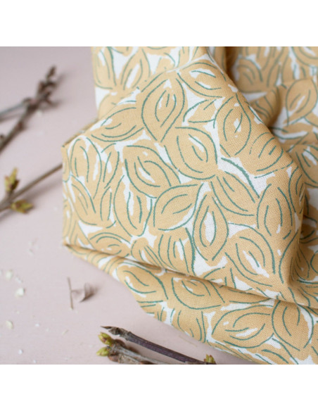 Katoenen mousseline stof Petal Mustard - Atelier Brunette