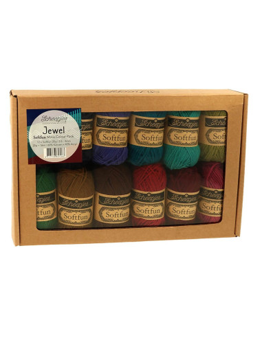 Doosje met 12 mini bolletjes Scheepjes Soft Fun - Jewel