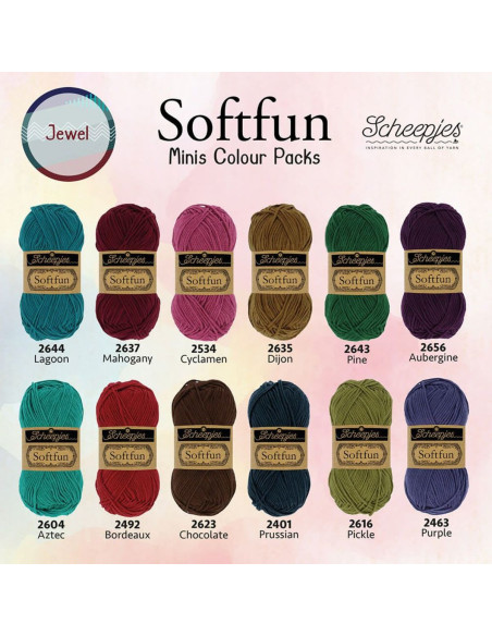 Doosje met 12 mini bolletjes Scheepjes Soft Fun - Jewel