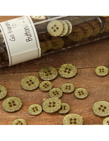 Set van 8 glitterknopen 12 mm - Groen