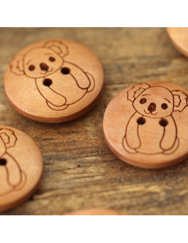Set van 8 houten knopen 17 mm - Koala