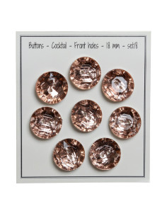 Set van 8 knopen met 2 gaten Cocktail 18 mm - Oudroze
