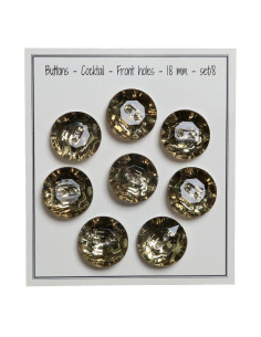 Set van 8 knopen met 2 gaten Cocktail 18 mm - Groen