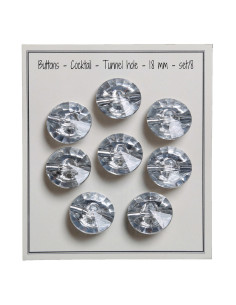 Set van 8 cocktailstaartknopen 18 mm - Zilver
