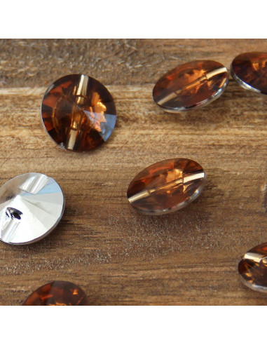 Set van 8 cocktailknopen met staart 18 mm - Brons