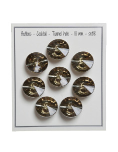 Set van 8 cocktailknopen met staart 18 mm - Groen