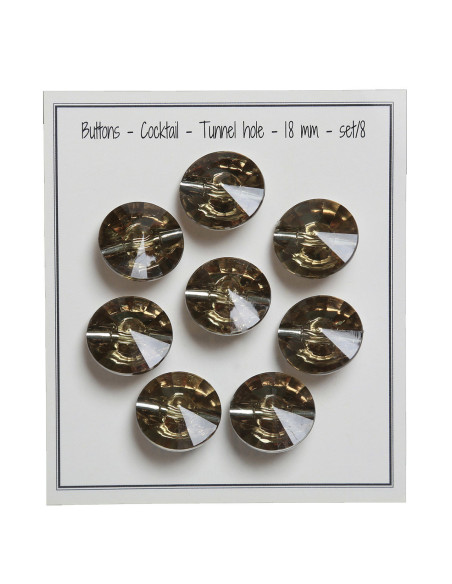 Set van 8 cocktailknopen met staart 18 mm - Groen