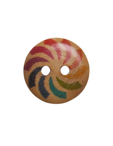 Pakket van 8 regenboog houten knopen 15 mm