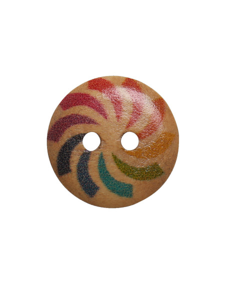 Pakket van 8 regenboog houten knopen 15 mm