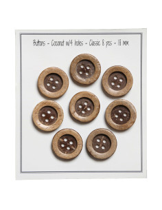 Pakket van 8 klassieke kokosknopen 18 mm