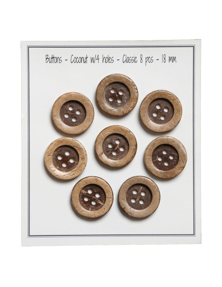 Pakket van 8 klassieke kokosknopen 18 mm