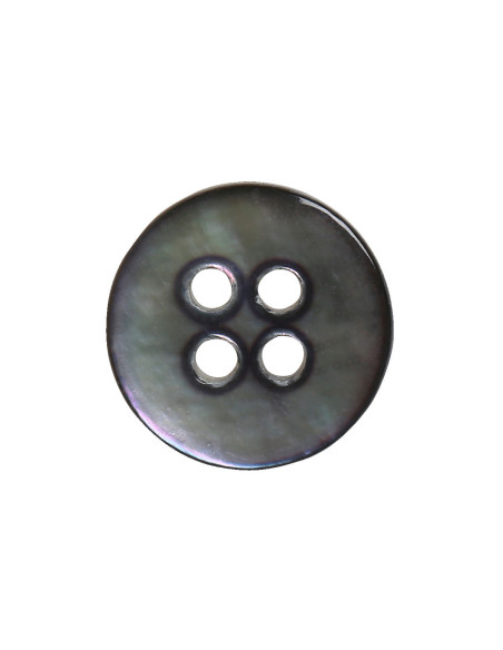 Set van 8 knopen met 4 gaten parelmoer 12 mm - Zwart