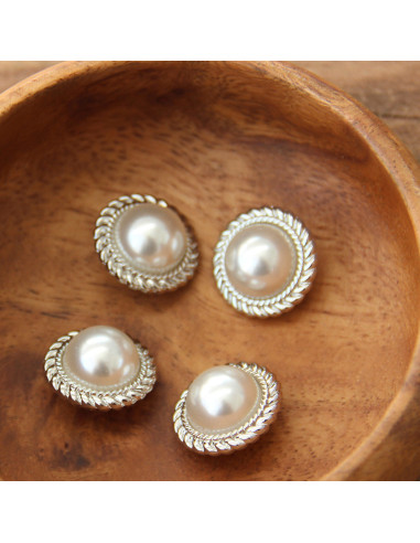 Set van 4 parelknopen 21 mm - Zilver