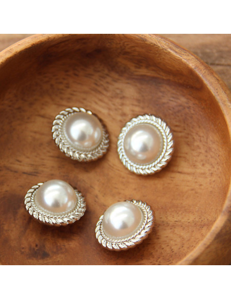 Set van 4 parelknopen 21 mm - Zilver