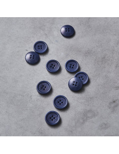 Corozo knoop met afgeronde rand - Lapisblauw