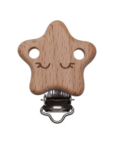 Houten fopspeenclip - Ster