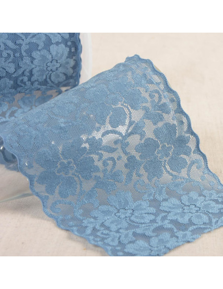 Elastisch kant bloemen - Lavendelblauw