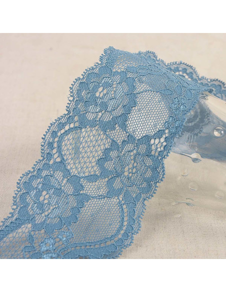 Elastisch kant rozen - Lavendelblauw