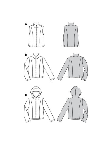 Patroon voor gilet en jas - Burda 6114