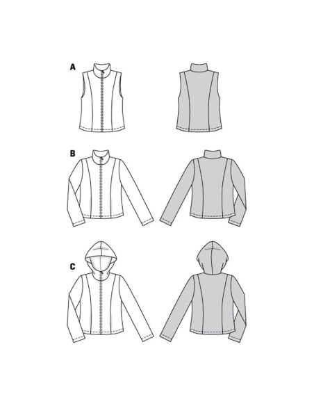 Patroon voor gilet en jas - Burda 6114