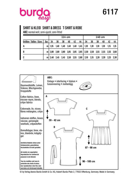 Top- en jurkpatroon - Burda 6117