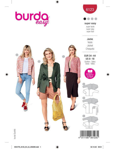 Jas patroon - Burda 6123