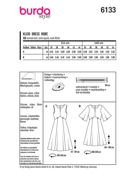 Jurkpatroon - Burda 6133