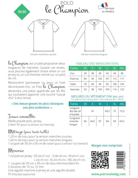 Polo patroon voor heren Le Champion - Les BG